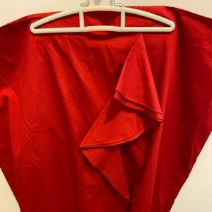 Light weight red skirt with ruffle detail